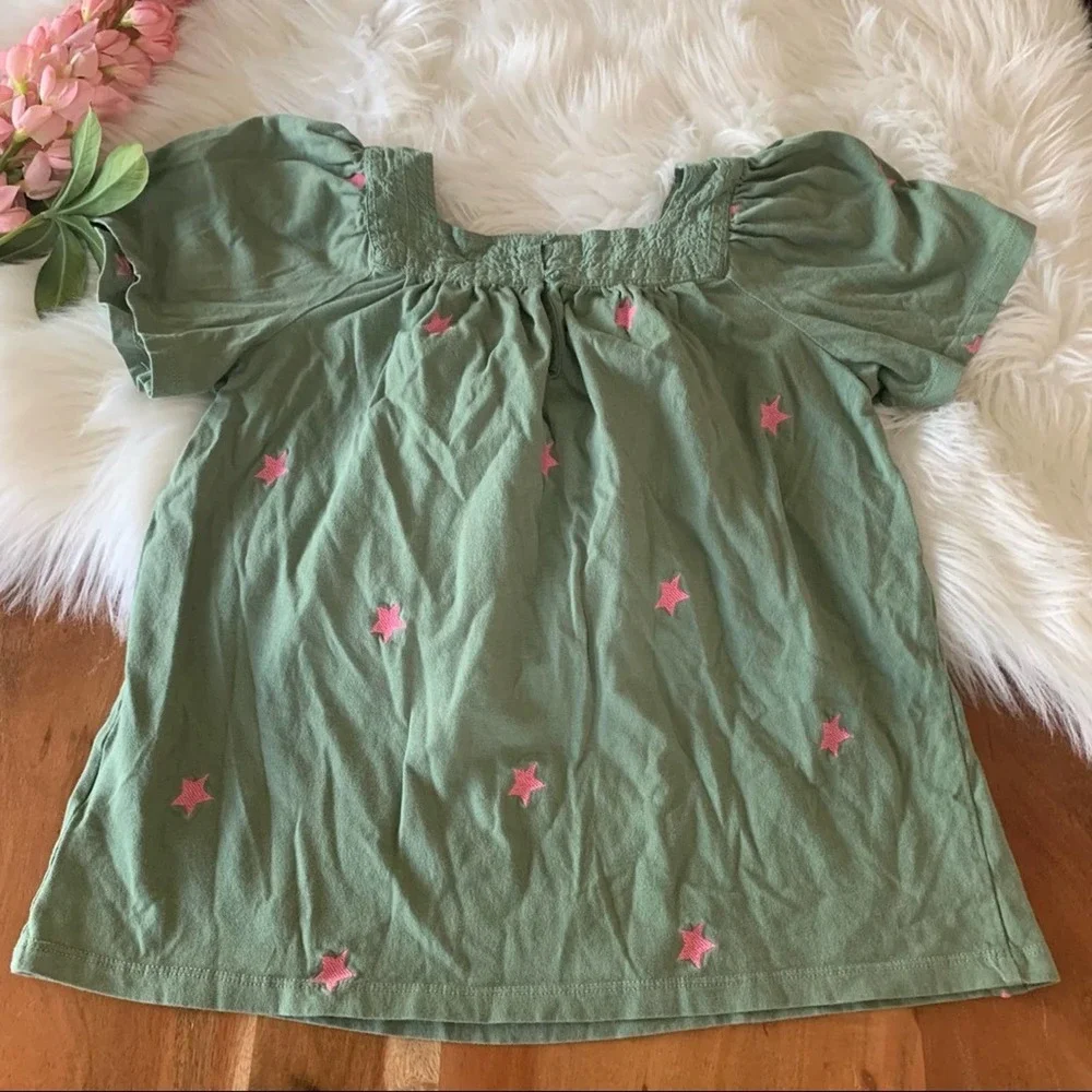 Baby Gap—Sage Embroidered‎ Stars Top. Girls M